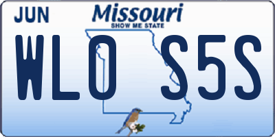 MO license plate WL0S5S