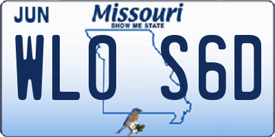 MO license plate WL0S6D