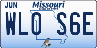 MO license plate WL0S6E