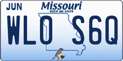 MO license plate WL0S6Q