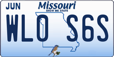 MO license plate WL0S6S