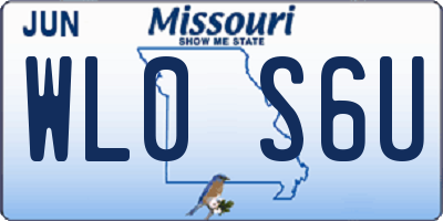 MO license plate WL0S6U