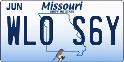 MO license plate WL0S6Y