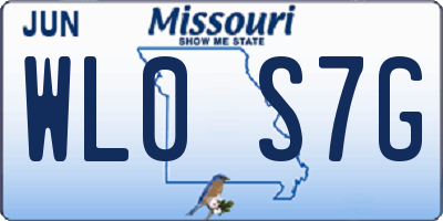 MO license plate WL0S7G