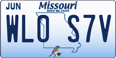 MO license plate WL0S7V