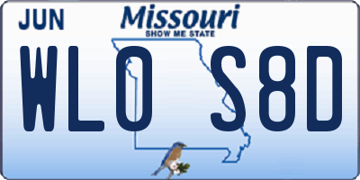 MO license plate WL0S8D