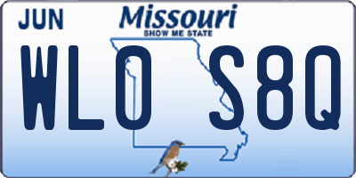 MO license plate WL0S8Q