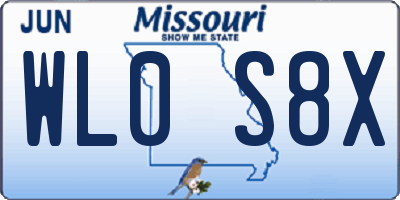 MO license plate WL0S8X