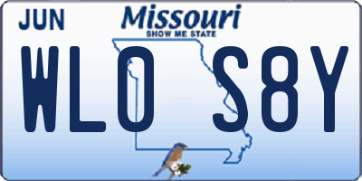 MO license plate WL0S8Y