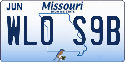 MO license plate WL0S9B