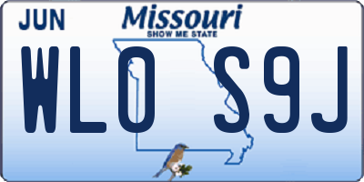 MO license plate WL0S9J