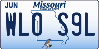 MO license plate WL0S9L