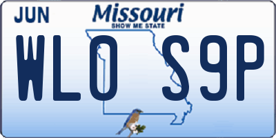 MO license plate WL0S9P