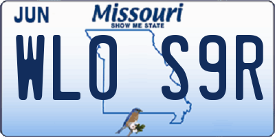 MO license plate WL0S9R