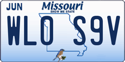 MO license plate WL0S9V