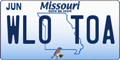 MO license plate WL0T0A
