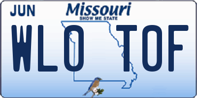 MO license plate WL0T0F