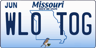 MO license plate WL0T0G