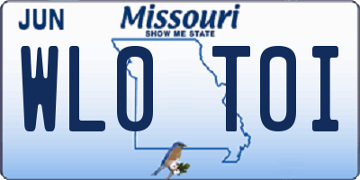 MO license plate WL0T0I