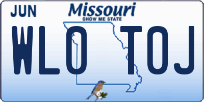 MO license plate WL0T0J