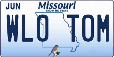 MO license plate WL0T0M