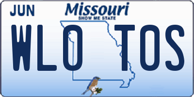 MO license plate WL0T0S