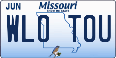 MO license plate WL0T0U