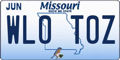 MO license plate WL0T0Z