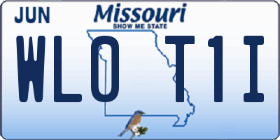 MO license plate WL0T1I