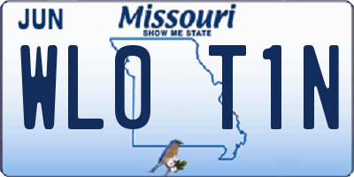 MO license plate WL0T1N