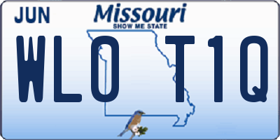 MO license plate WL0T1Q