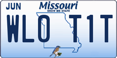 MO license plate WL0T1T