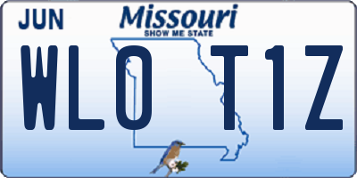 MO license plate WL0T1Z