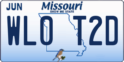 MO license plate WL0T2D