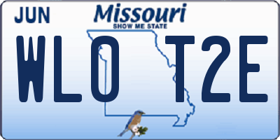 MO license plate WL0T2E