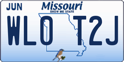 MO license plate WL0T2J