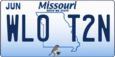 MO license plate WL0T2N