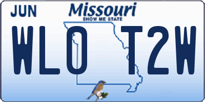 MO license plate WL0T2W