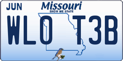 MO license plate WL0T3B
