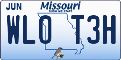 MO license plate WL0T3H