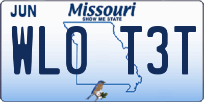 MO license plate WL0T3T