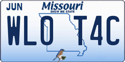 MO license plate WL0T4C