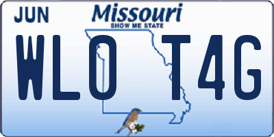 MO license plate WL0T4G