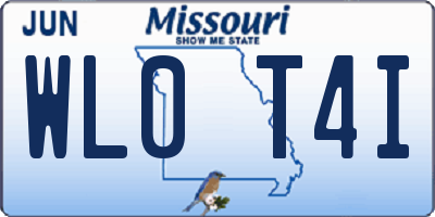 MO license plate WL0T4I