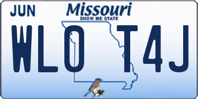 MO license plate WL0T4J