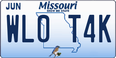 MO license plate WL0T4K