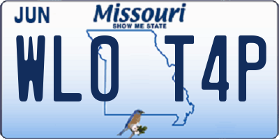 MO license plate WL0T4P