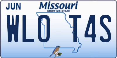 MO license plate WL0T4S