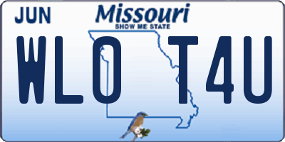 MO license plate WL0T4U