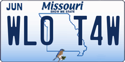 MO license plate WL0T4W